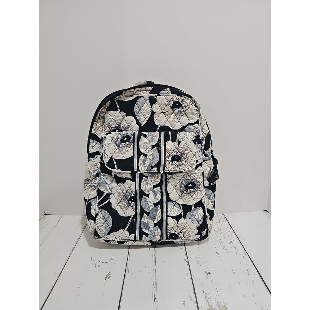 Vera Bradley Camellia Pattern Quilted Backpack - Picture 1 of 15